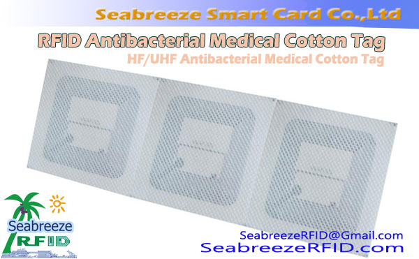 RFID antibakteerinen Lääketieteellinen Puuvilla Tag