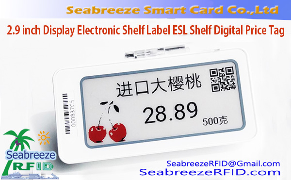 2.90 инчов дисплей Електронен етикет на рафта ESL Рафт Цифров ценен етикет