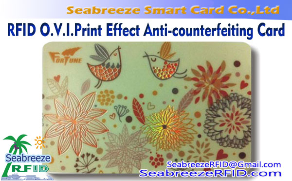 RFID O.V.I.Print Effect Card, Optikailag változó tinta nyomtatás hamisítás elleni Card