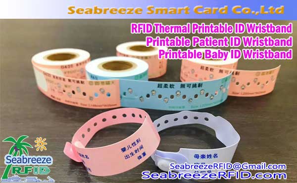 RFID na bugawan dutse Patient Identification Wristband, Baby ID Wristband, Thermal Takarda na bugawan dutse Wristband