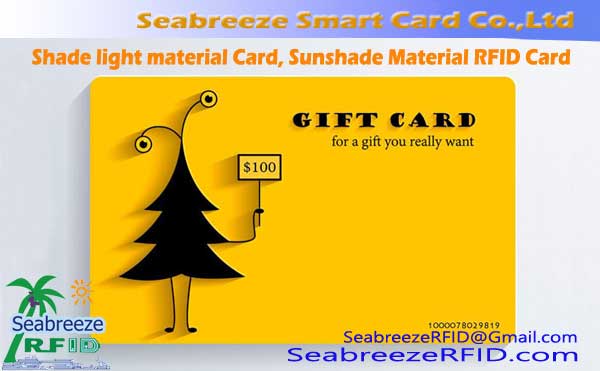 Shade Light Material Card, RFID Sunshade Card, Sunshade Material RFID Card