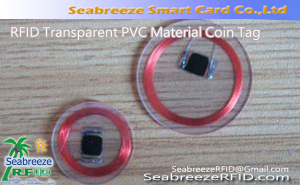 RFID Tag transparente moneda del PVC