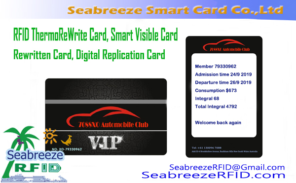 ThermoReWrite Card, Смарт-видима картка, Переписана картка, Карта цифрової реплікації, Карта RFID ThermoReWrite, Переписана карта NFC, Карта покриття ThermoReWrite