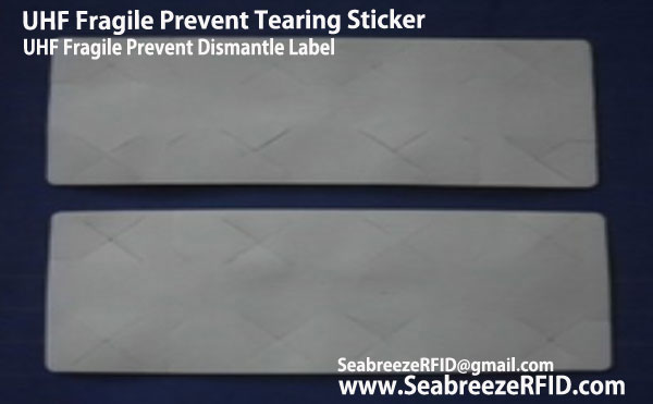 UHF Fragile Prevent Tearing Sticker, NFC Fragile Prevent Tearing Label, Uhf rapuh nyegah stiker