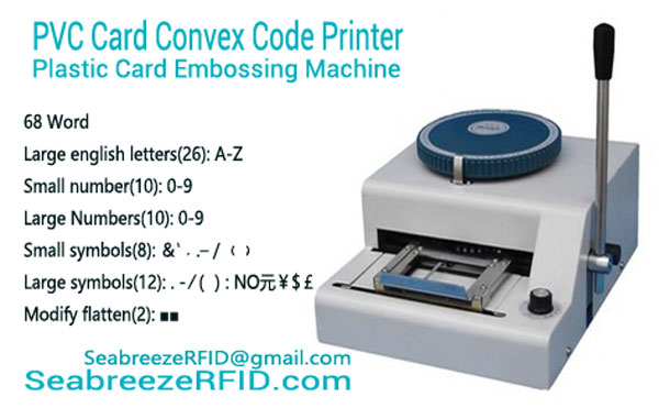 PVC-kort Konvex Code Printer, PVC-plast kort Embossing Machine
