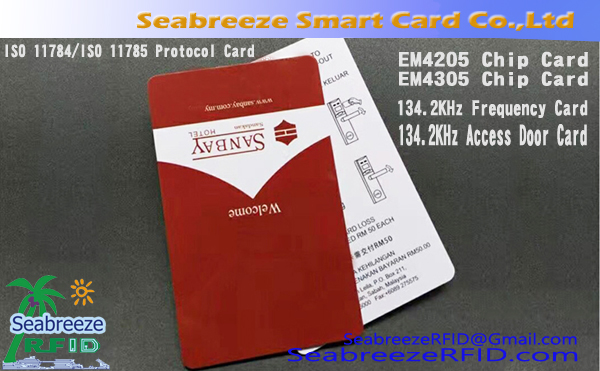 Cartão Chip EM4205, Cartão Chip EM4305, 134.2KHz Frequência Cartão Porta de Acesso
