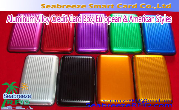 European & American Styles Aluminum Alloy Credit Card Box, Stainless Steel Credit Card Box