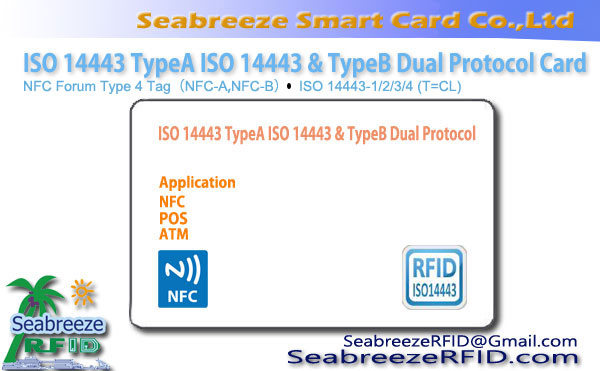 ISO 14443 TypeA ISO 14443 TypeB Dual protokol Card, RFID Contact Loze Universal Card
