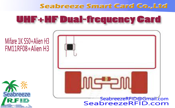 Khadi la UHF+HF Dual-frequency Card, Alien H3+ Mifare 1K S50 Khadi la Dual-frequency Card