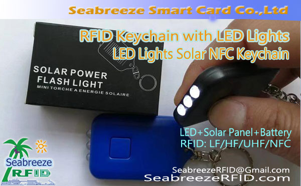 RFID Keychain yokhala ndi Nyali za LED, Kuwala kwa LED Solar NFC Keychain