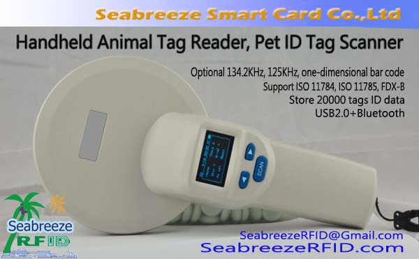 125KHz/134.2KHz Handheld Animal Tag Reader, Pet ID Tag Scanner, ISO11784/11785 Protocol Standard, Support FDX-B