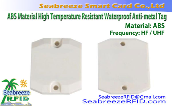 ABS materiala odporna na visoke temperature Vodoodporna RFID Anti-metal Tag