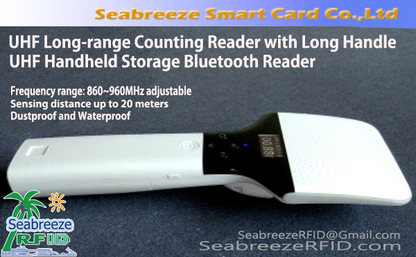 UHF Long-range Counting Reader with Long Handle, UHF Handheld Storage Bluetooth Reader, Dustproof and Waterproof