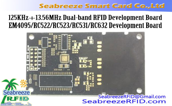 125KHz+13.56MHz Dual-band RFID Development Board, EM4095/RC522/RC523/RC531/RC632 Development Board
