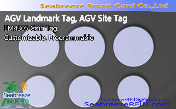 AGV Landmark Tag, AGV Site Tag, AGV Site Tag Programmable, Custom AGV Landmark Tag, EM4305 Coin Tag
