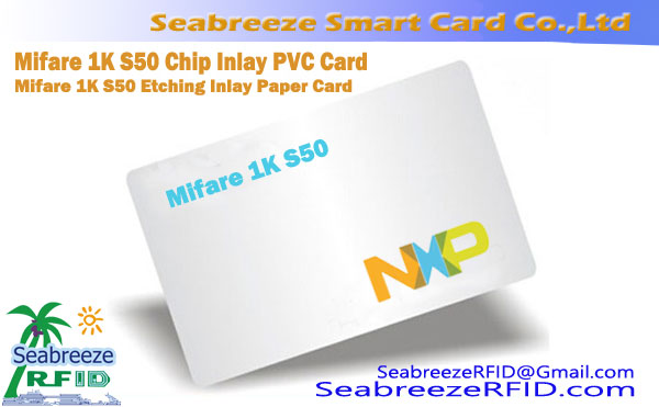 Mifare 1K S50 Chip Inlay PVC Kart, Mifare 1K S50 Kakma Kağız Kartı