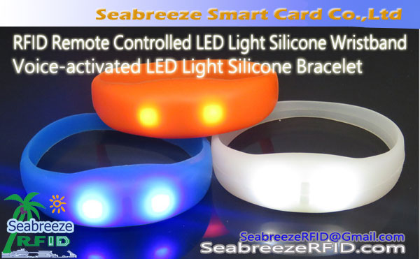 מופעל קול אור LED צמיד סיליקון, RFID מבוקרת מרחוק אור LED צמיד סיליקון, צמיד LED אור סיליקון