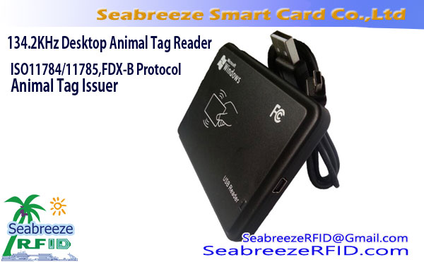 134.2KHz Desktop Animal Tag Penerbit, ISO11784 / 11785, FDX-A / FDX-B Protokol Animal Tag Reader