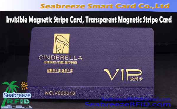 Invisible Magnetic Stripe Card, Transparent Magnetic Stripe Card