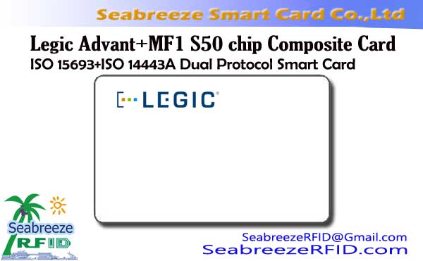 Legic Advant + MF1S50 Kompozitni kartica, ISO 15693 + ISO 14443A Dual Protokol Smart kartica