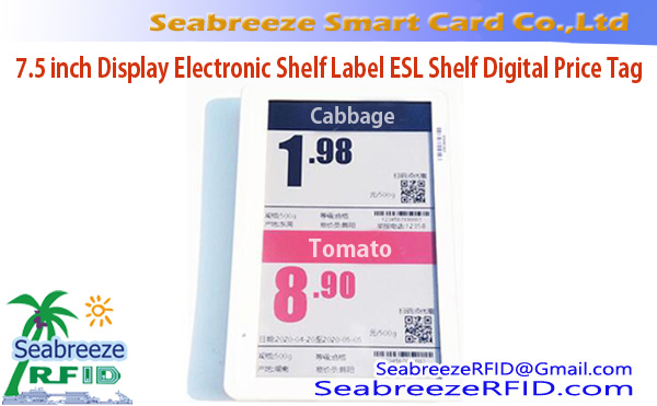 7.50 pulzier Display Electronic Shelf Label ESL Shelf Digital Price Tag