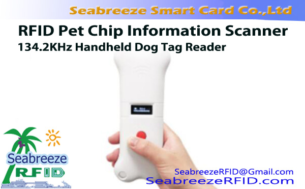 휴대용 RFID 애완 동물 칩 정보 스캐너, 134.2KHz 핸드 헬드 인식표 리더