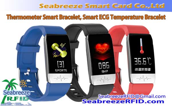 Smart Body Thermometer pulseras, Smart ECG Temperatura pulseras