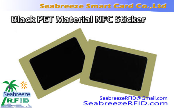 Czarna naklejka NFC z materiału PET, Czarna etykieta RFID z materiału PET