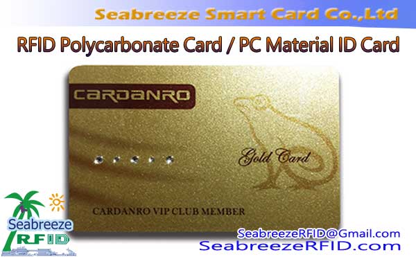Polikarbonaat Materiaal Card, PC Materiaal Hoë temperatuur weerstand RFID Card