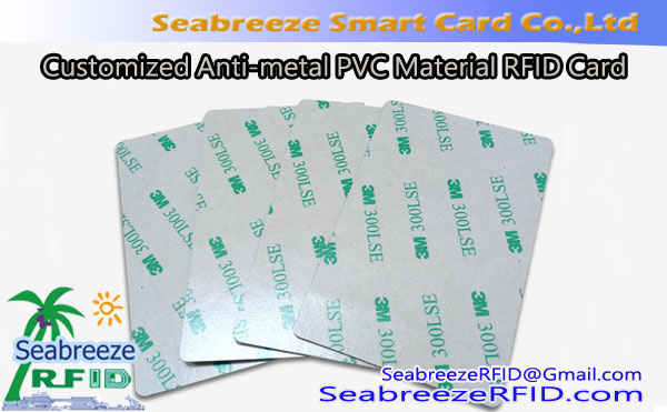 Aangepaste antimetaal-slimkaart, Pasgemaakte antimetaal-PVC-materiaal RFID-kaart, Aangepaste anti-metaal plastiese IC-kaart