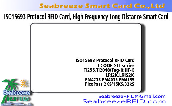 ISO 15693 Protokolo RFID Blato Karto, Alta Ofteco Longa Distanco Smart Card