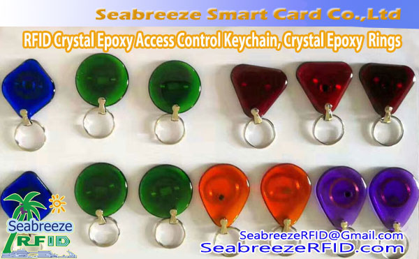 RFID Crystal Epoxy Akses Control Keychain, RFID Crystal Epoxy Smart Rings