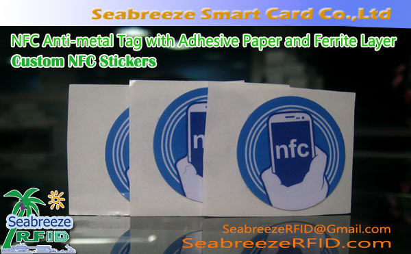 Meri NFC nalepke, NFC Anti-metal Tag z lepilom papir in Ferrite Layer