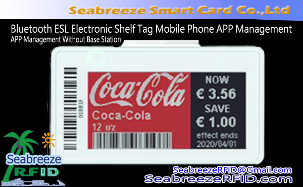 Bluetooth ESL Electronic Shelf Tag Mobile Phone APP Ġestjoni Mingħajr Stazzjon Bażi, EPD Screen Electronic Paper Shelf Tag