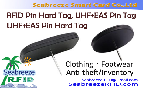 Etiqueta rígida de pin RFID, Etiqueta de pin UHF+EAS, Etiqueta dura de pin UHF+EAS