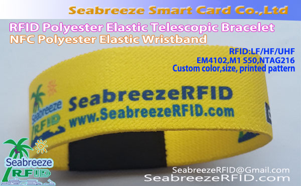 RFID poliéster elastis Wristband, NFC poliéster elastis Wristband, RFID poliéster elastis Telescopic pinggel