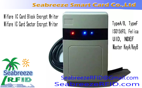 Mifare IC Card Block Encrypt Writer, ISO14443 TypeA&B，ISO15693, Šifrovací zapisovač sektoru IC karty Mifare