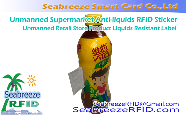 Unmanned Supermarket Anti-liquids RFID Sticker, Unmanned Retail Store Product Liquids Resistant Label