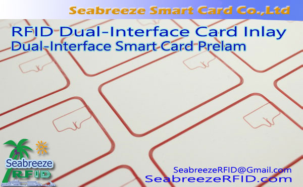 RFID Dual-Interface Card Inlay, Dubbele-Interface Smart Card Prelam