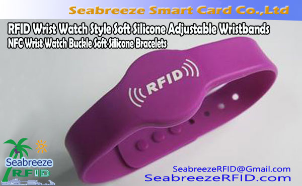 RFID Wrist Watch Style Soft Silicone Adjustable wristbands, NFC Wrist Watch Buckle Soft Silicone vikuku
